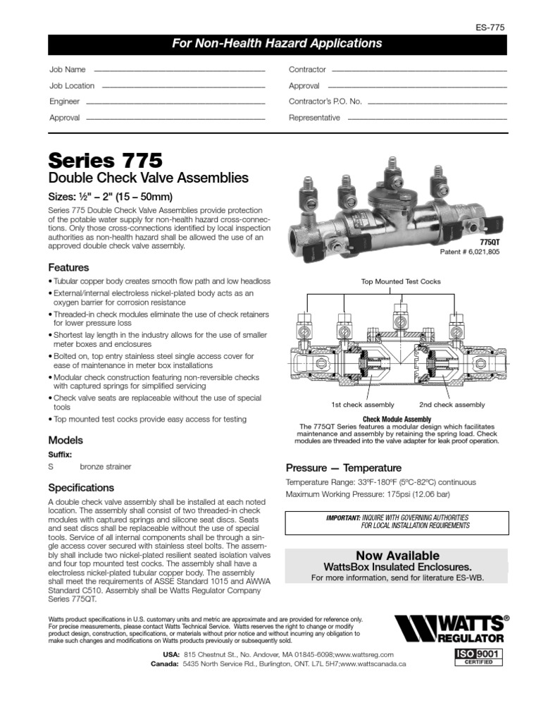 Es 775 | PDF | Valve | Building Engineering