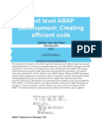 Next Level ABAP Development: Creating Efficient Code: Sandor Van Der Neut