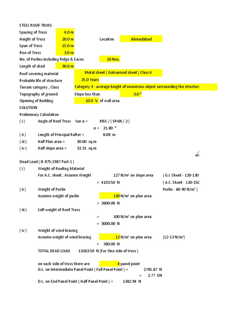 Steel Roof Truss Pdf Truss Building