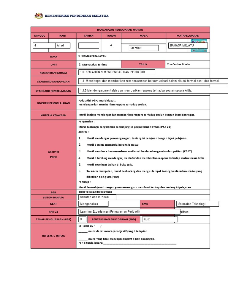 RPH 4 BM THN 4-Unit 3 (M4) | PDF