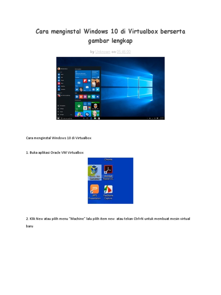 Instalasi Windows 10 di VirtualBox | PDF | Komputer