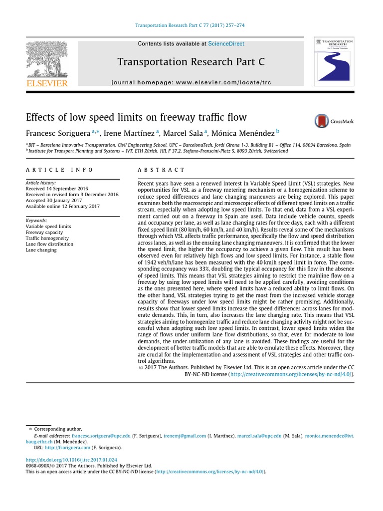 Impact of Low Speed Limits on Freeway Flow | PDF | Speed Limit | Traffic