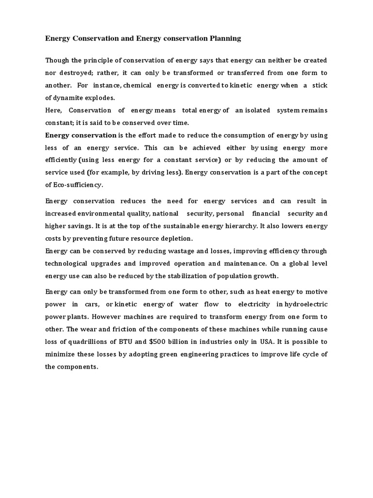 Energy Conservation & Planning Guide | PDF | Energy Conservation ...