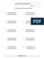 Hojas de Ejercicios de Tiempo - Sumar y Restar Intervalos de Tiempo en Horas, Minutos y Segundos (Formato Largo) PDF