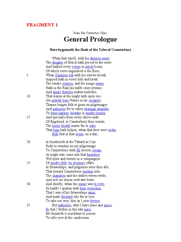 The Canterbury Tales: General Prologue | PDF | Classics