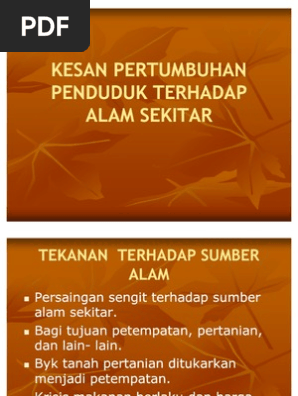Kesan Pertumbuhan Penduduk Terhadap Alam Sekitar Ks2 Pdf
