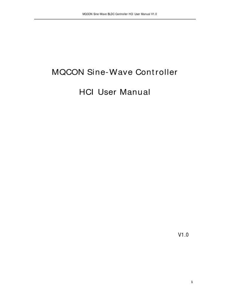 MQCON Sine-Wave Controller Manual | PDF | Human–Computer Interaction ...