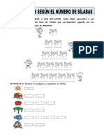 Actividades de separación silábica