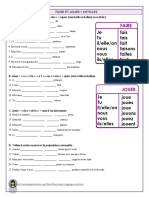 Faire Et Jouer Articles Exercice Grammatical Feuille Dexercices - 117626