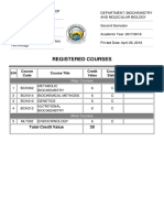 Registered Courses: Total Credit Value 30