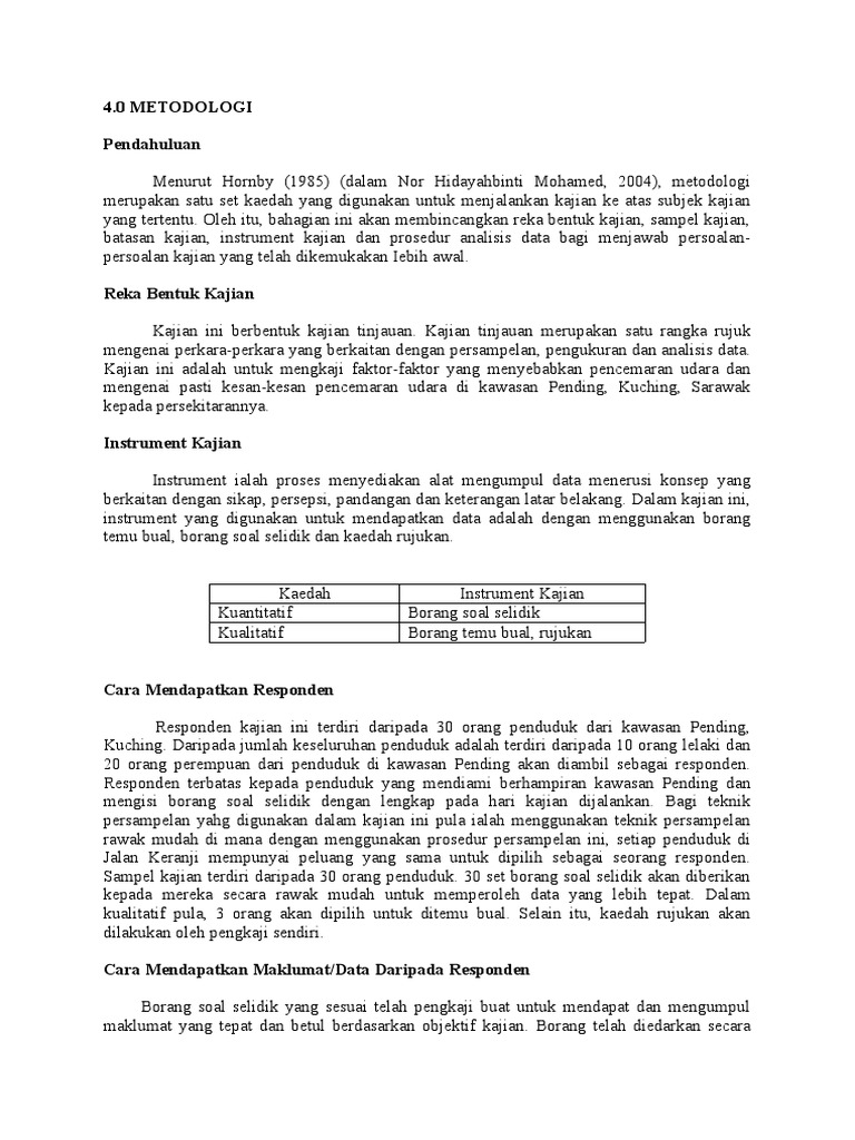 Objektif Kajian Pencemaran Alam Sekitar Brandzt