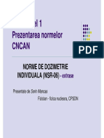 Norme de Dozimetrie Individuala - Nivel 1 PDF