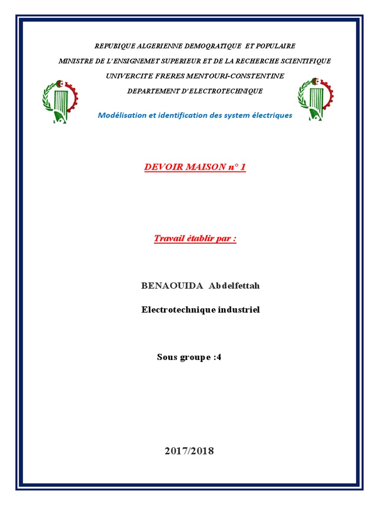 Page De Gard Maths Page de Gard | PDF