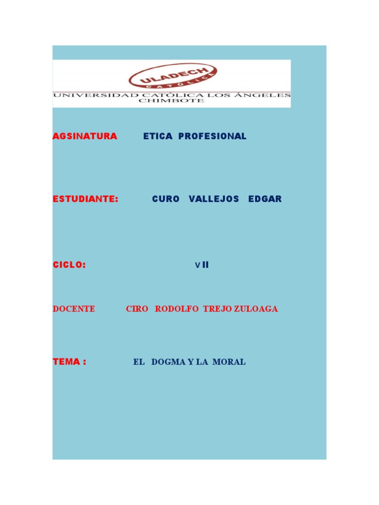 Dogma y Moral: Conceptos Clave | PDF | Dogma | Moralidad