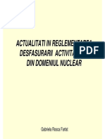 Actualitati in Reglementarea Desfasurarii Activitatilor Din Domeniul Nuclear PDF