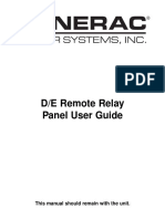 D/E Remote Relay Panel User Guide: This Manual Should Remain With The Unit