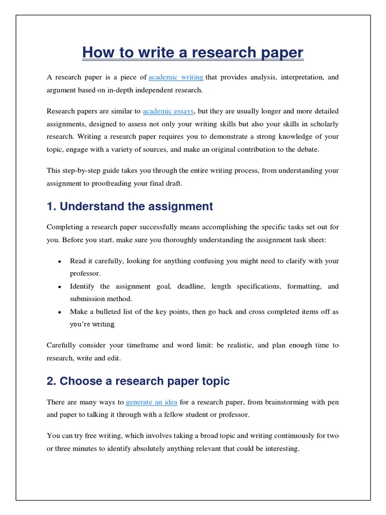 Writing a Research Paper Guide | PDF | Essays | Argument