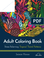 Adult Coloring Book - Stress Relieving Tropical Travel Patterns