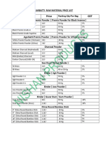 Raw Materials Specification & Price List PDF