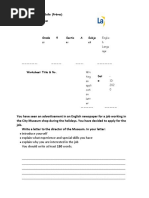 An Application Letter Grade 9 A