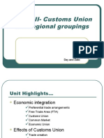 Unit VIII- Customs Union and Regional Groupings