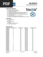 Triaxis® Position Sensor: Product Code Temperature Code Package Code Option Code Packing Form Code