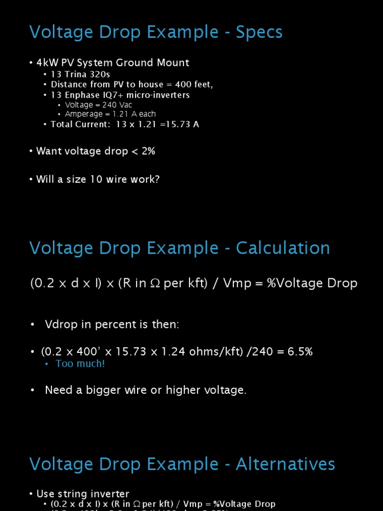 Wire Run and Voltage Drop Example PDF PDF