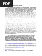 University of Pittsburgh Psychology Department Recommendations and Demands