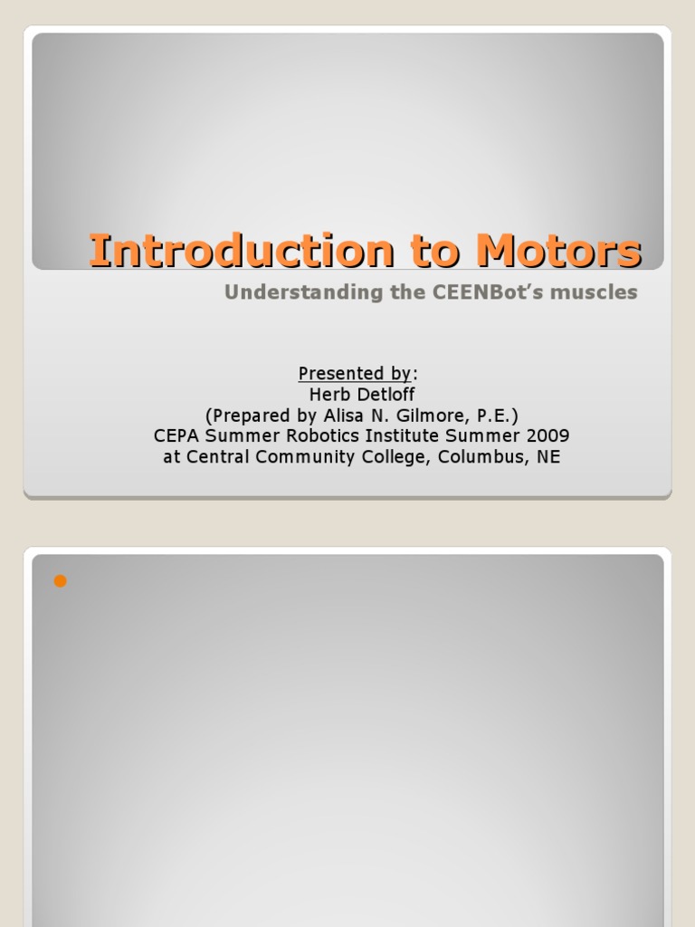 061709-Introduction To Motors | PDF | Electric Motor | Servomechanism