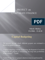 Project On Corporate Finance: Nilesh Mishra PGDBM - F1-B-90