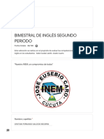 Bimestral de Inglés Segundo Periodo PDF