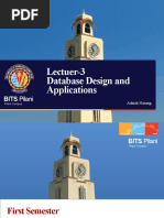 Lectuer-3 Database Design and Applications: BITS Pilani