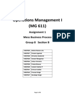 Operations Management I (MG 611) : Assignment 1 Mess Business Process Group 8 Section B