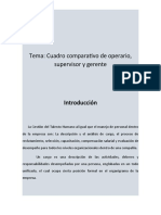 Cuadro Comparativo Operario, Supervisor y Gerente