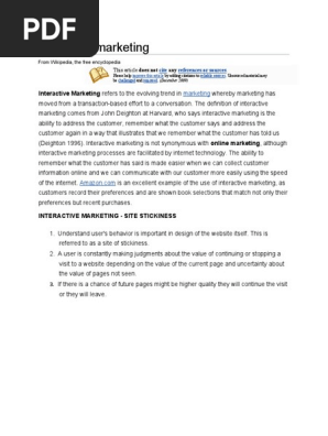 Interactive marketing