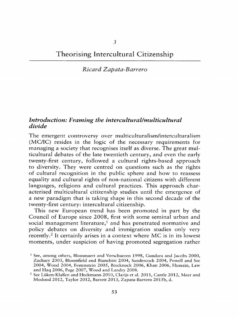 Intercultural Citizenship Explained | PDF | Multiculturalism | Cross ...