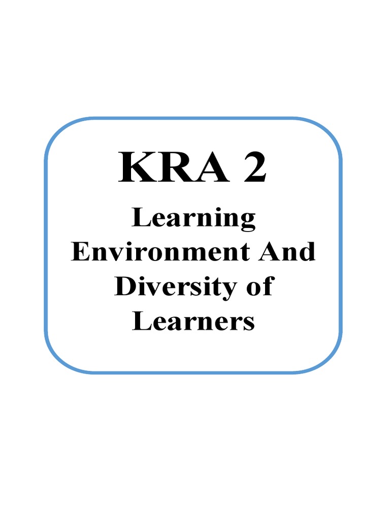 Learning Environment and Diversity of Learners | PDF | Classroom ...