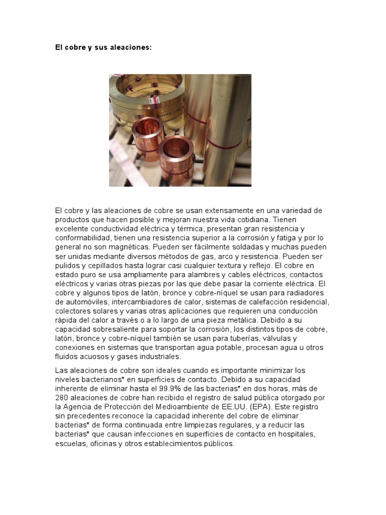 El Cobre y Sus Aleaciones (Tratamiento Termico) | Descargar gratis PDF ...