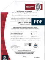 Certificado OHSAS 18001 PDF