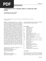 Visualization by PIV of Dynamic Stall On A Vertical Axis Wind Turbine