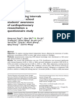 Shorter Training Intervals Increase High School Students' Awareness of Cardiopulmonary Resuscitation: A Questionnaire Study