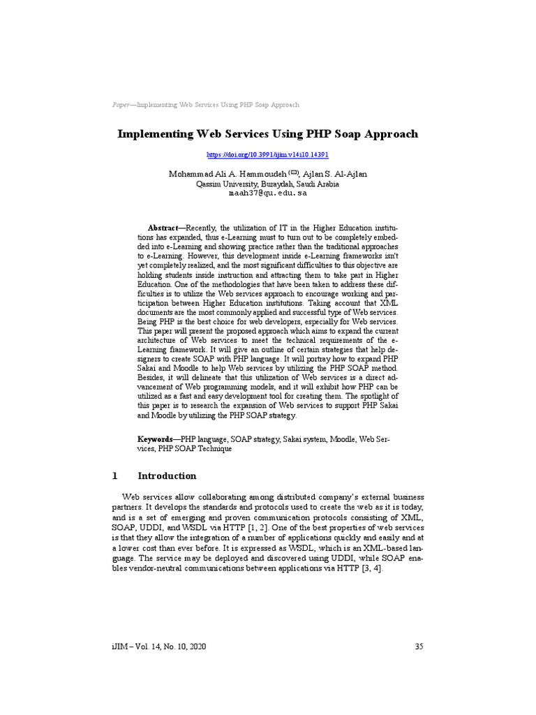 PHP SOAP for e-Learning Web Services | PDF | Web Service | Soap
