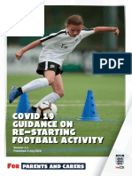 Covid 19 - Guidance On Re-Starting Football Activity: Parents and Carers