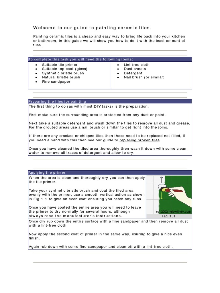 Painting Ceramic Tiles PDF | PDF | Paint | Tile