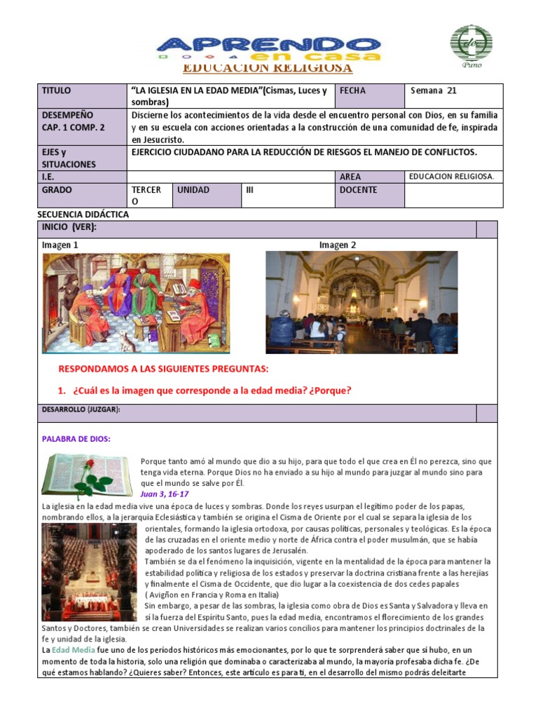 3 La Iglesia en La Edad Media | PDF | Edades medias | Iglesia Católica