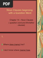 Noun Clauses Beginning With A Question Word