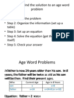 Objective: To Find The Solution To An Age Word Problem