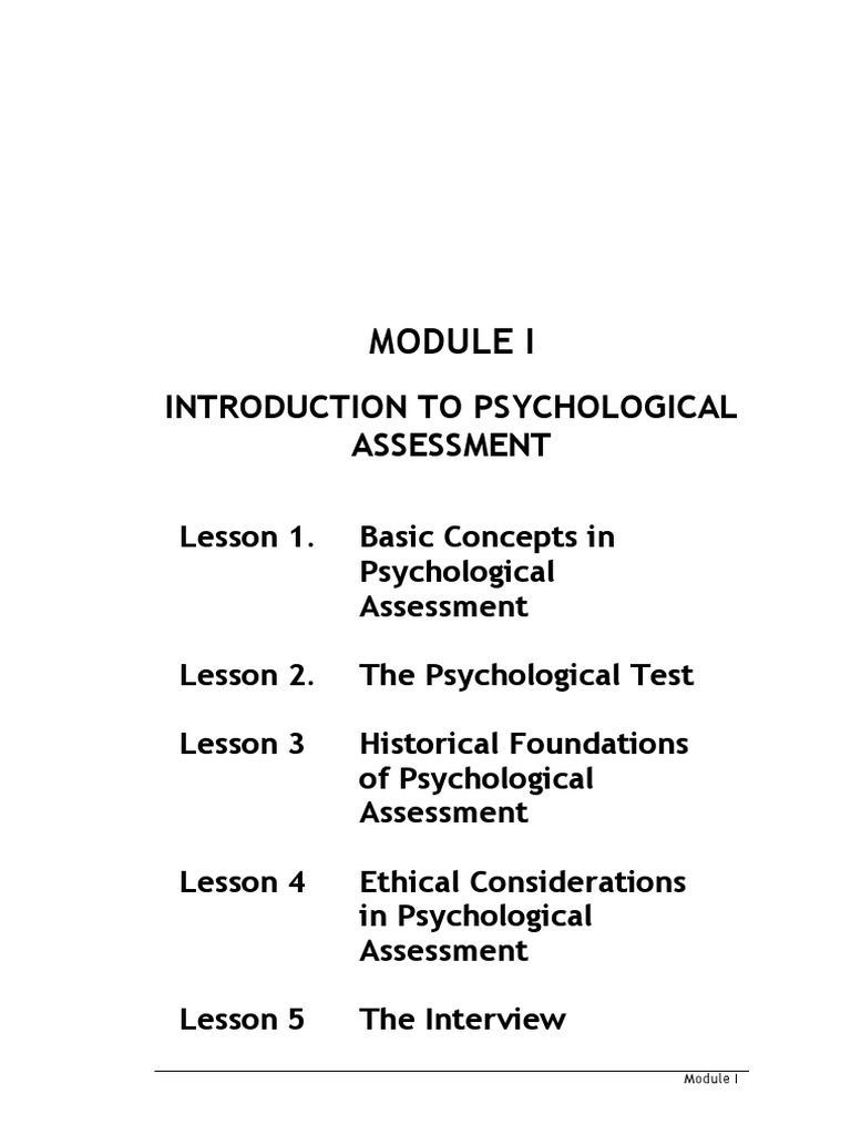 Introduction to Psychological Assessment | PDF | Psychological Testing ...
