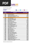 Lista de Precios Omnilife / Argentina: Código Descripción Precio Sugerido