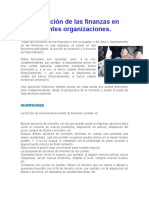 1.6 La Función de Las Finanzas en Las Diferentes Organizaciones.